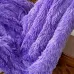 Плед-покривало Травичка 220х240 см Фіолетовий. Пухнасте хутряне покривало на ліжко Євро (бамбук)