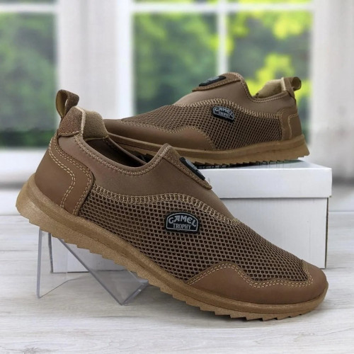 Кросівки мокасини чоловічі сітка коричневі Dago Style 44