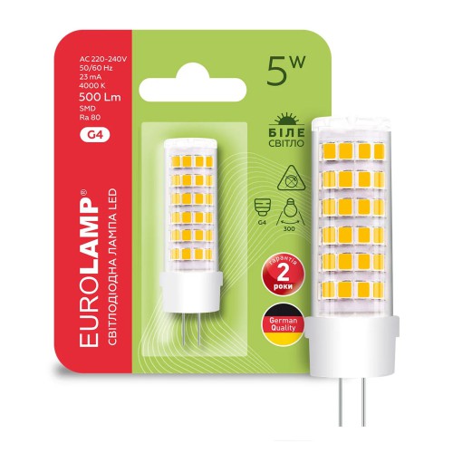 Світлодіодна лампа Eurolamp G4 5W 4000K LED-G4-0540(220)