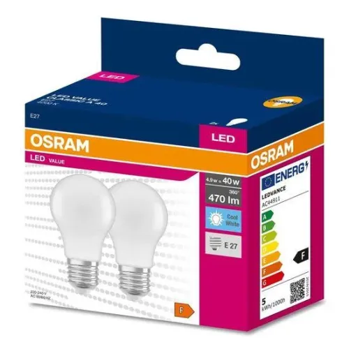 Світлодіодна лампа Osram 2X E27 A60 4.9W 40W 470Lm 2700K