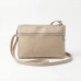 Сумка женская через плечо бежевая, маленькая сумочка-клатч на 3 отделения кросс-боди светлая