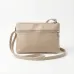 Жіноча сумка через плече бежева, маленька сумочка-клатч на 3 відділення крос-боді світла