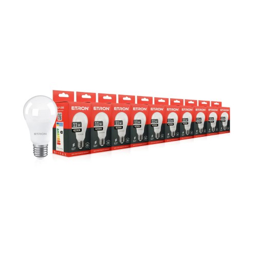 Світлодіодна лампа ETRON A60 11W 4200K E27 1-ELP-1066 10 шт