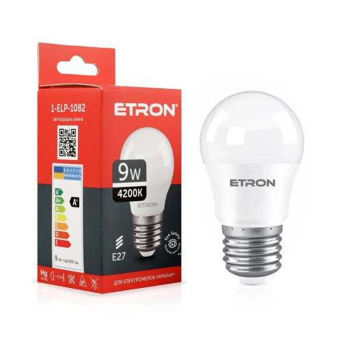 Світлодіодна лампа ETRON G45 9W 4200K E27 1-ELP-1082