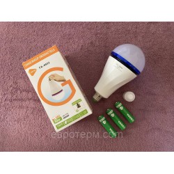 Лампа акумуляторна 30W, OKGO FA-6933, цоколь Е 27, 3 x 18650 аварійна лампа, світлодіодна LED лампа