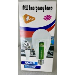 Потужна аварійна акумуляторна лампа LED 20W E27 з 2 акумуляторами 18650