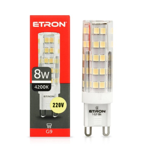 Світлодіодна LED лампа ETRON 1-ELP-884 G9 8W 4200K 220V денне світло