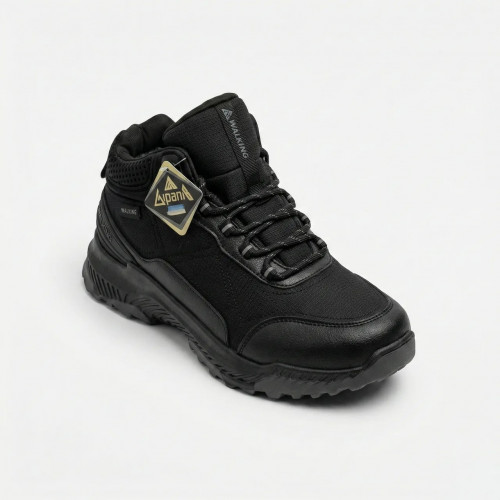 Чоловічі зимові кросівки на хутрі Walking Чорні. Теплі трекінгові черевики (41-45 р) 44 (арт. 10166)