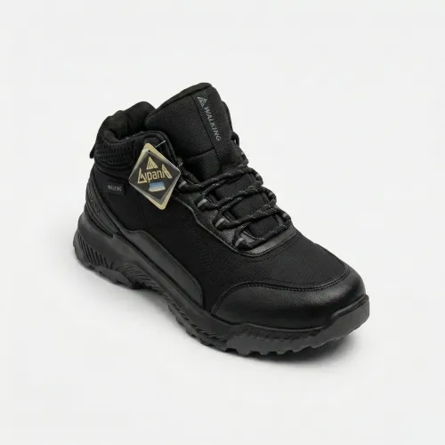 Чоловічі зимові кросівки на хутрі Walking Чорні. Теплі трекінгові черевики (41-45 р) 44