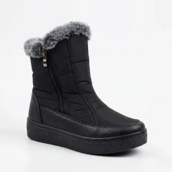 Жіночі зимові черевики-дутики на 2 блискавки. Теплі короткі чоботи на хутрі (37-42 р) 40