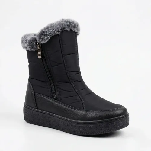 Жіночі зимові черевики-дутики на 2 блискавки. Теплі короткі чоботи на хутрі (37-42 р) 40