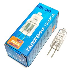 Галогенна лампа Feron G4 12V 10W капсульна JC HB2 3000K (лампа в люстру) 110Lm