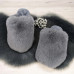 Жіночі домашні капці Пухнастики з еко-хутра сірі (арт. 7314) - фото 5