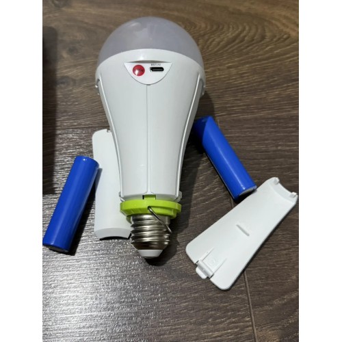 LED Лампа з акумулятором 18650 2 шт змінні. Аварійна лампа. Лампа екстреного відключення. Лампа блекаут