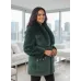 💚 Хіт сезону! Тепла кофта/кардиган з еко-хутра з перлинами. Смарагдовий колір.