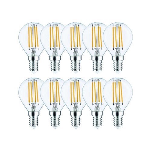 Набір LED філаментних ламп ETRON G45 E14 4W 4200K, холодне світло, 10 шт, прозорі