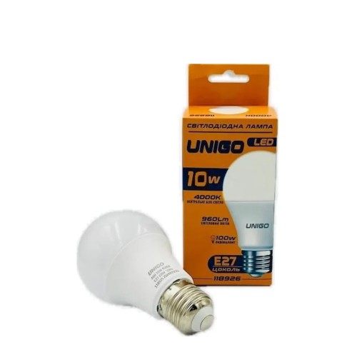 Лампа UNIGO А60 10W E27 4000K 230V LED-A60