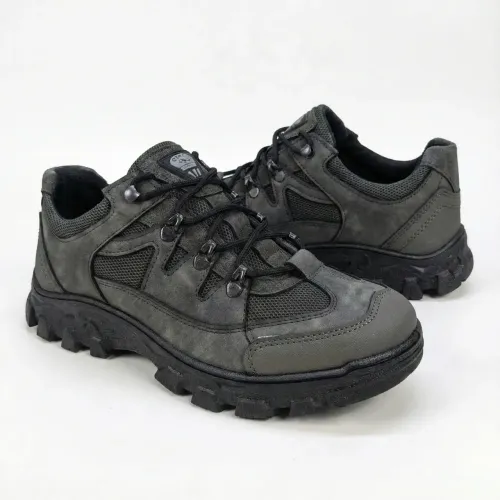 Чоловічі трекінгові кросівки демісезонні. Сірі тактичні кросівки Camel нубук 41-45 44