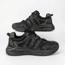 Чоловічі кросівки Чорний Камуфляж літні сітка (41-45) тактичні для охорони та туризму 43