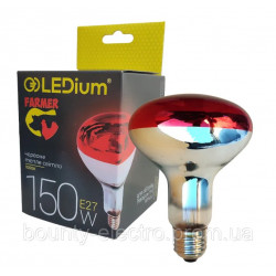 Інфрачервона лампа LEDium FARMER 150 Вт R95 Е27 1000К дзеркальна з червоним склом-фільтром BE