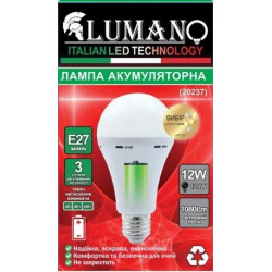 Лампа акумуляторна LED Emergency A70-12W 6000К Е27 (20237) гарантія 12міс TM LUMANO