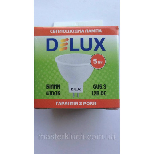 Світлодіодна лампа MR16 12В 5ВТ DELUX