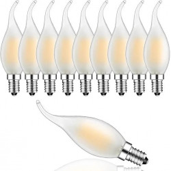 Лампа E14 Filament LED 4W 2700K 400 лм, тепле світло, прозора свічка 45×80 мм, комплект 6 шт