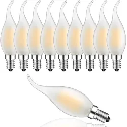 Лампа E14 Filament LED 4W 2700K 400 лм, тепле світло, прозора свічка 45×80 мм, комплект 6 шт