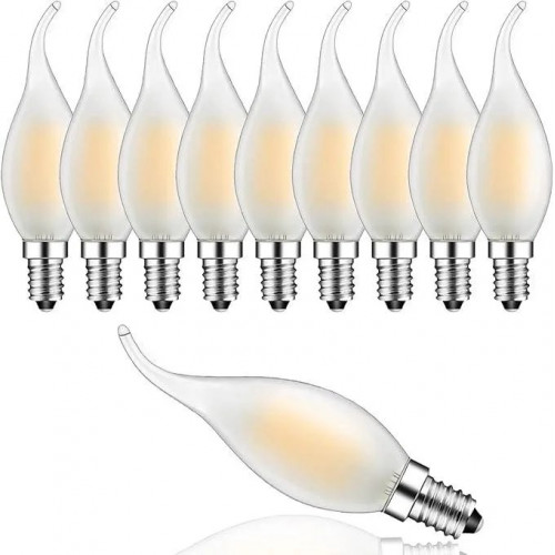 Лампа E14 Filament LED 4W 2700K 400 лм, тепле світло, прозора свічка 45×80 мм, комплект 6 шт