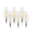 Лампа E14 Filament LED 4W 2700K 400 лм, тепле світло, прозора свічка 45×80 мм, комплект 6 шт