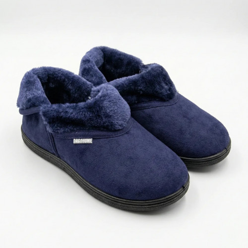 Женские домашние тапочки-сапожки Dago Home синие теплые на меху (36-41) закрытые 39