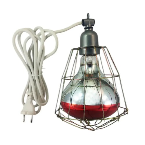 Світильник для інфрачервоної лампи ІКЗК R80 - R125 E27 для обігріву тварин та птахів з лампою 250 Вт