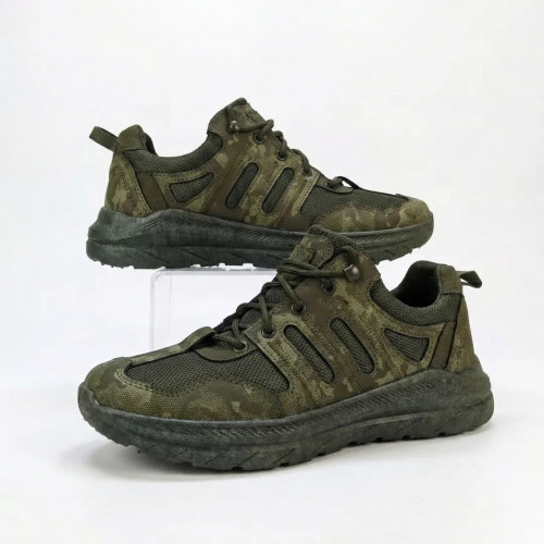 Чоловічі кросівки Хакі Камуфляж літні сітка (41-45) тактичний стиль для полювання та рибалки 44