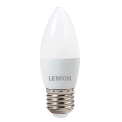Світлодіодна лампа 6W LEBRON Е27 6500 K холодне світло 220 V 480 Lm біла IP20 L-С37
