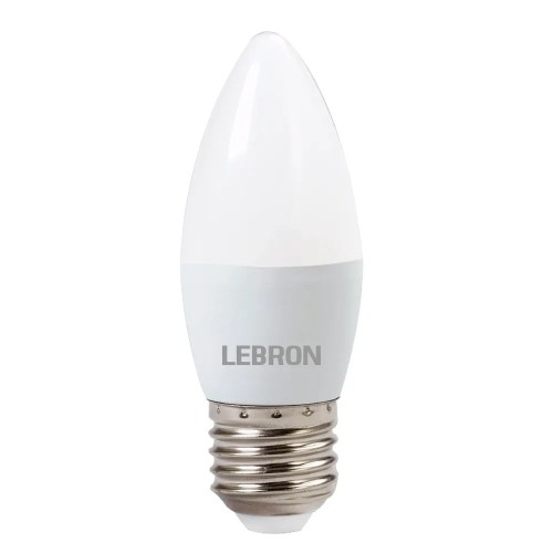 Світлодіодна лампа 6W LEBRON Е27 6500 K холодне світло 220 V 480 Lm біла IP20 L-С37