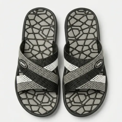 Чоловічі шльопанці Olimp Чорно-Сірі гумові (41-46) сланці для пляжу та басейну 44