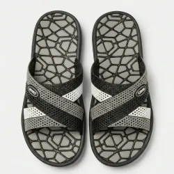 Чоловічі шльопанці Olimp Чорно-Сірі гумові (41-46) сланці для пляжу та басейну 46
