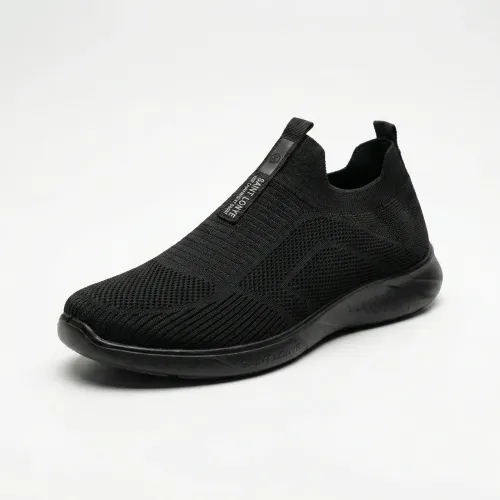 Чоловічі літні кросівки сліпони сітка чорні текстильні Saint Lonye (р. 41-45) 45