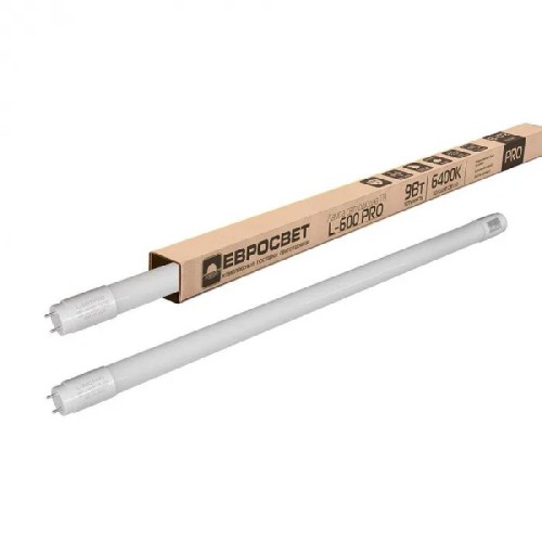 Лампа світлодіодна трубчаста ЕВРОСВЕТ PRO 9Вт 6400K L-600 T8 G13