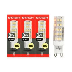 Комплект світлодіодних ламп ETRON 3шт 8Вт 4000K G9 220V 1-ELP-884-3