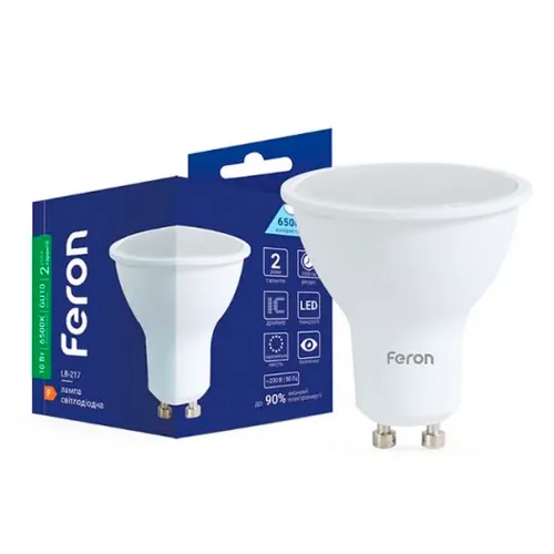 Світлодіодна лампа Feron GU10 LB-217 10W LED 220V MRG Ø50х58мм 3000K / 4000K / 6500К матова 10Вт 950Lm