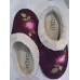 Жіночі домашні капці Dago Style фіолетові теплі на хутрі з вишивкою (36-41) закриті