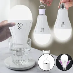 Лампочка LED E27 з акумуляторами 2x18650 (2 режими, до 3 год автономно)