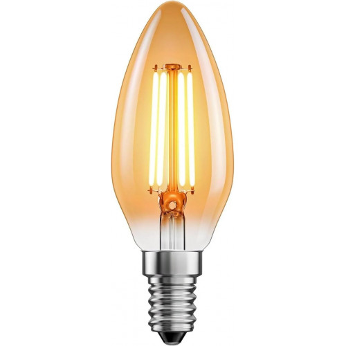 Лампочка LED енергоощадна філаментна світлодіодне тепле бурштинове світло. 4В. Лампочки.