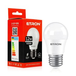 Світлодіодна лампа LED 12W 4000K E27 G45 ETRON 1-ELP-836