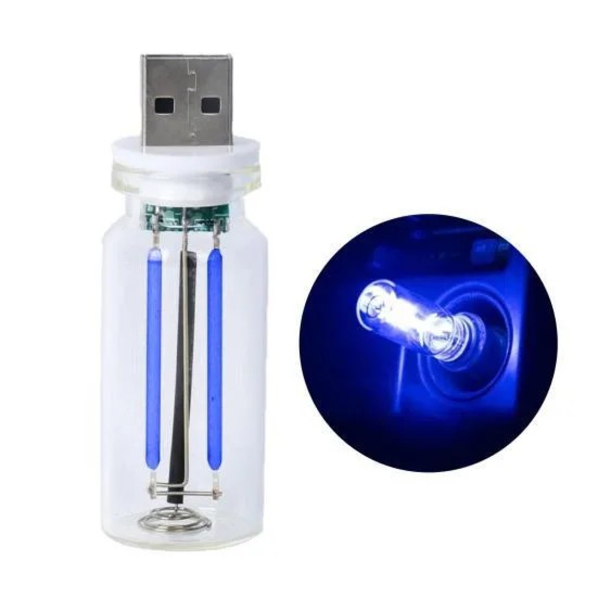 USB LED лампа ретро стилю синя, тепле світло 2700K, Edison ефект (арт. 3532)
