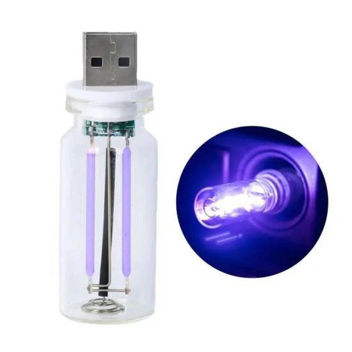 USB LED лампа ретро стилю фіолетова, тепле світло 2700K, Edison ефект (арт. 3533)