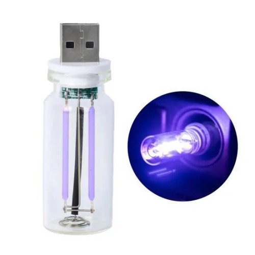 USB LED лампа ретро стилю фіолетова, тепле світло 2700K, Edison ефект