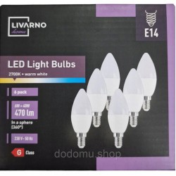 LED лампочки Livarno Home E14 470 лм 6 Вт (аналог 40 Вт) Тепле світло 2700K Набір 6 шт