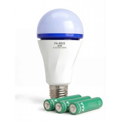 Розумна акумуляторна лампочка 30В, 6800-7300К, Аварійна лампа Е27, LED енергозберігаюча + 3 акумулятори, Біла (4197866485)